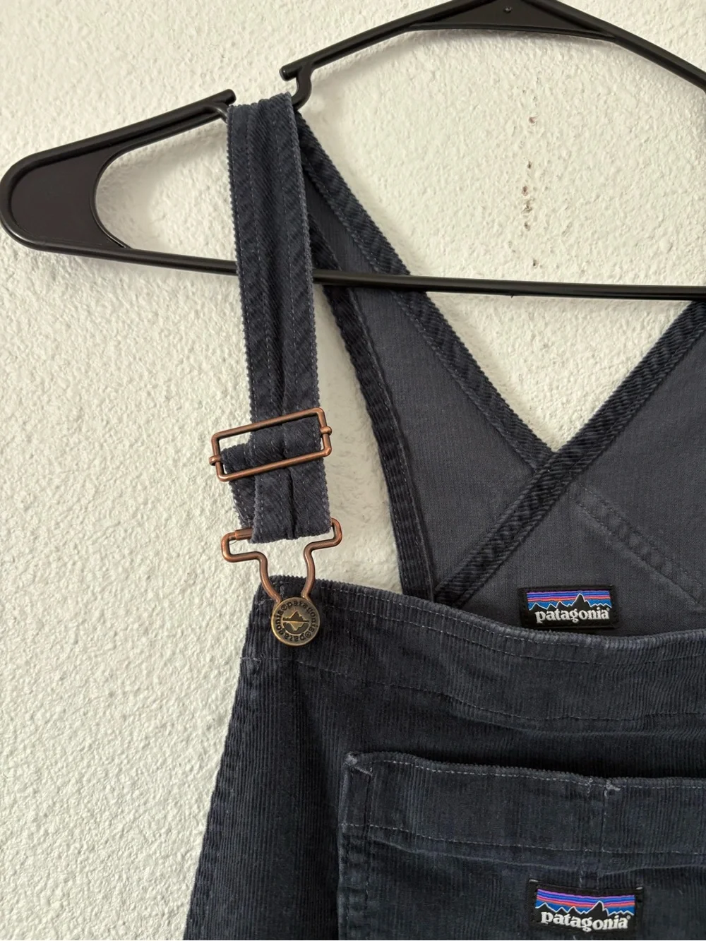 Patagonia kids overalls in corduroy smolder blue sz XXL